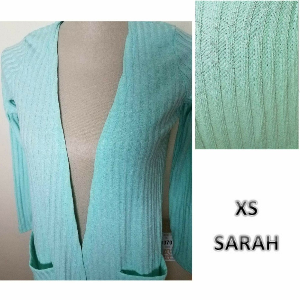LulaRoe XS Mint Ribbed Sarah (Long Sweater)